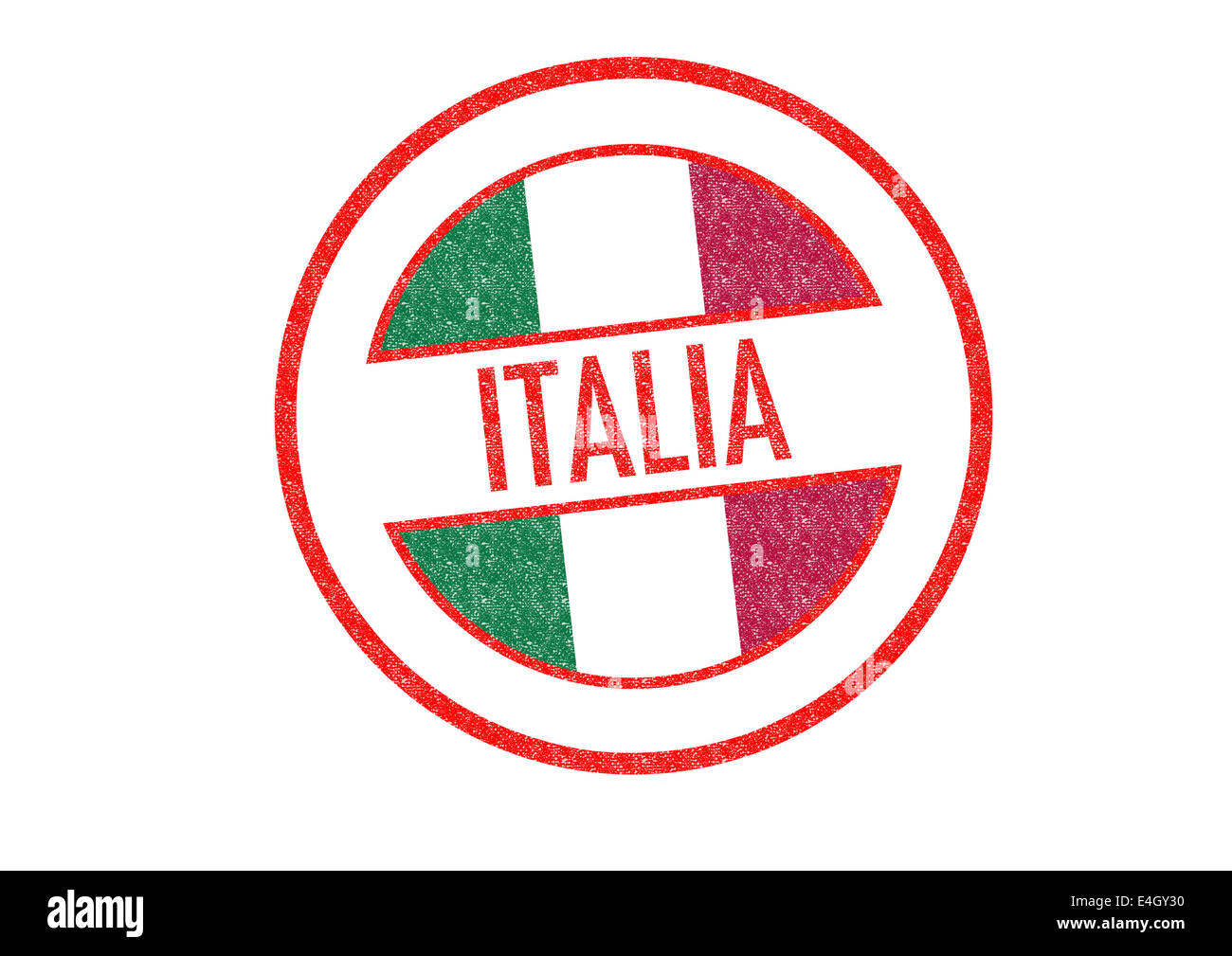 Pasaporte ITALIA sello de caucho sobre un fondo blanco Fotografía de stock  - Alamy
