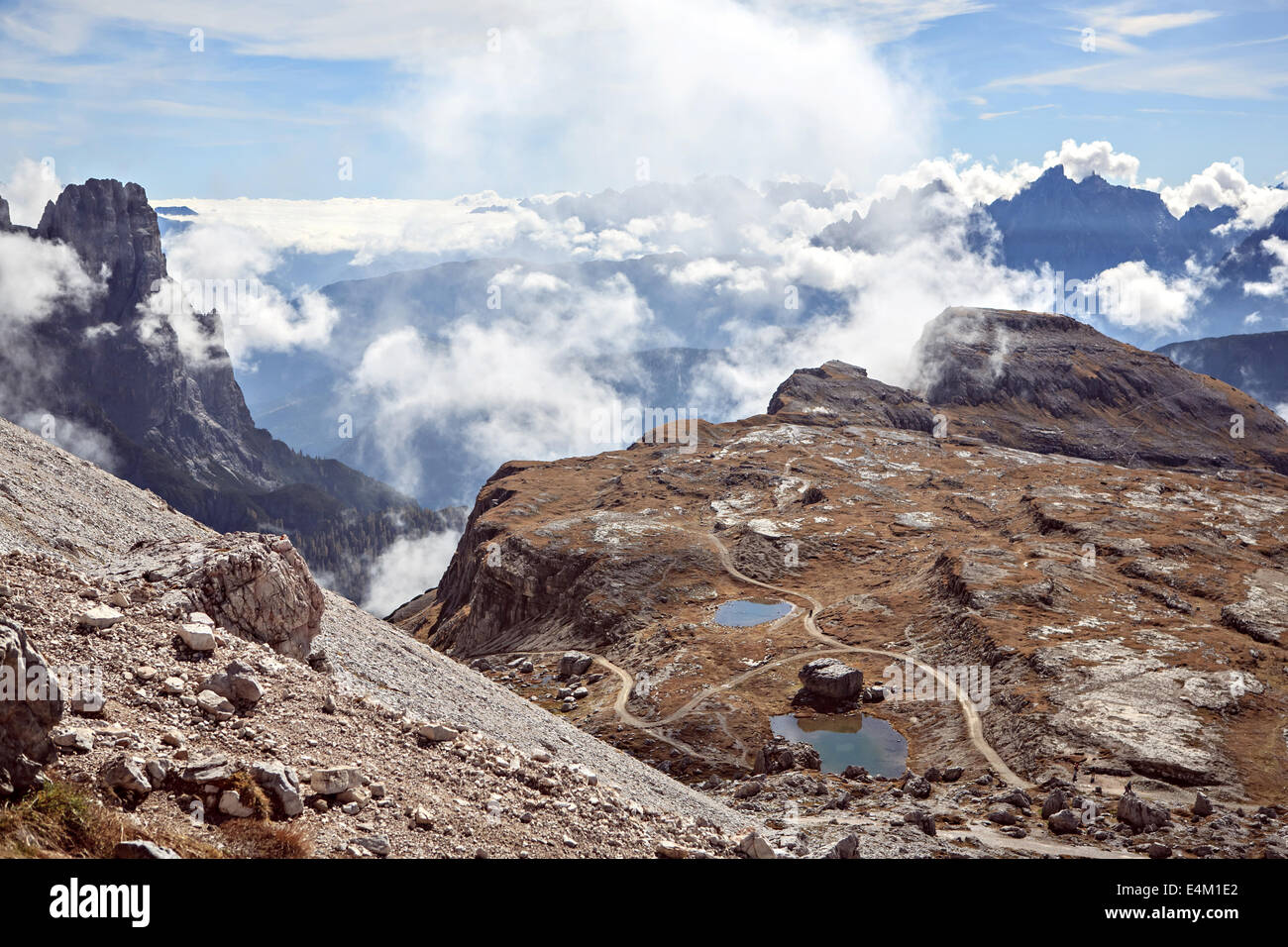 Los Alpes Dolomitas, Italia, Europa, Drei Zinnen área en otoño Foto de stock