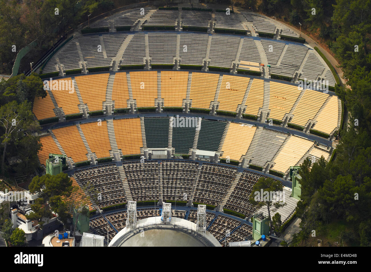 Hollywood Bowl, Hollywood, Los Ángeles, California, EE.UU. - antena Foto de stock