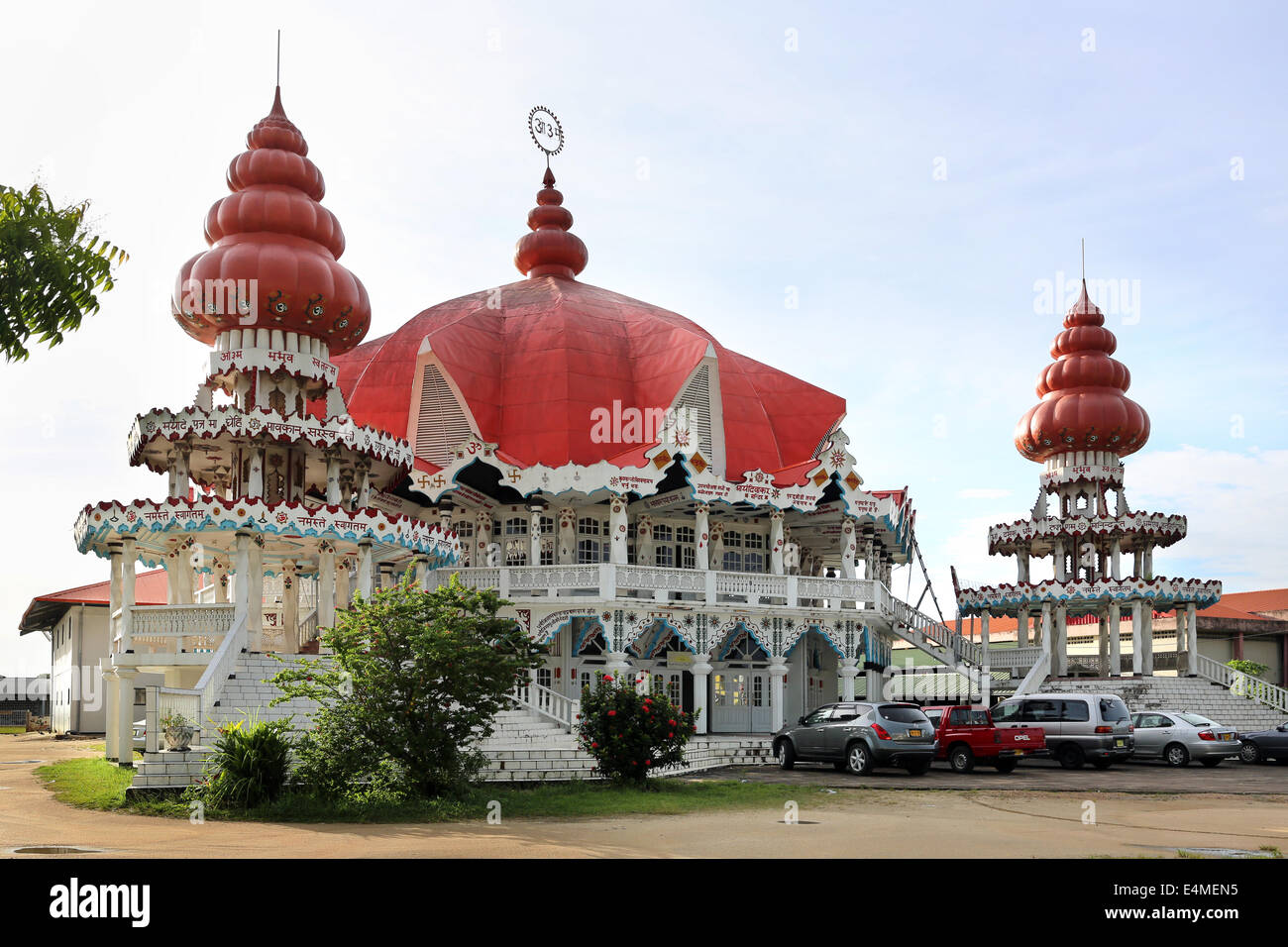 Templo hindú en Paramaribo, capital de Surinam, América Latina Foto de stock