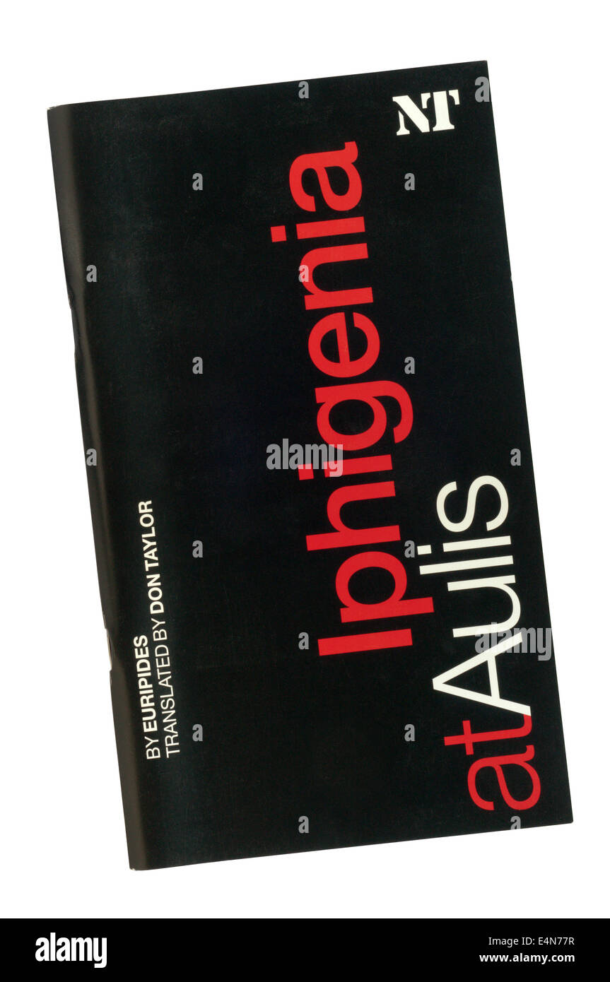Programa para el 2004, la producción de Ifigenia en Aulis por Eurípides en el Lyttelton Theatre. Foto de stock