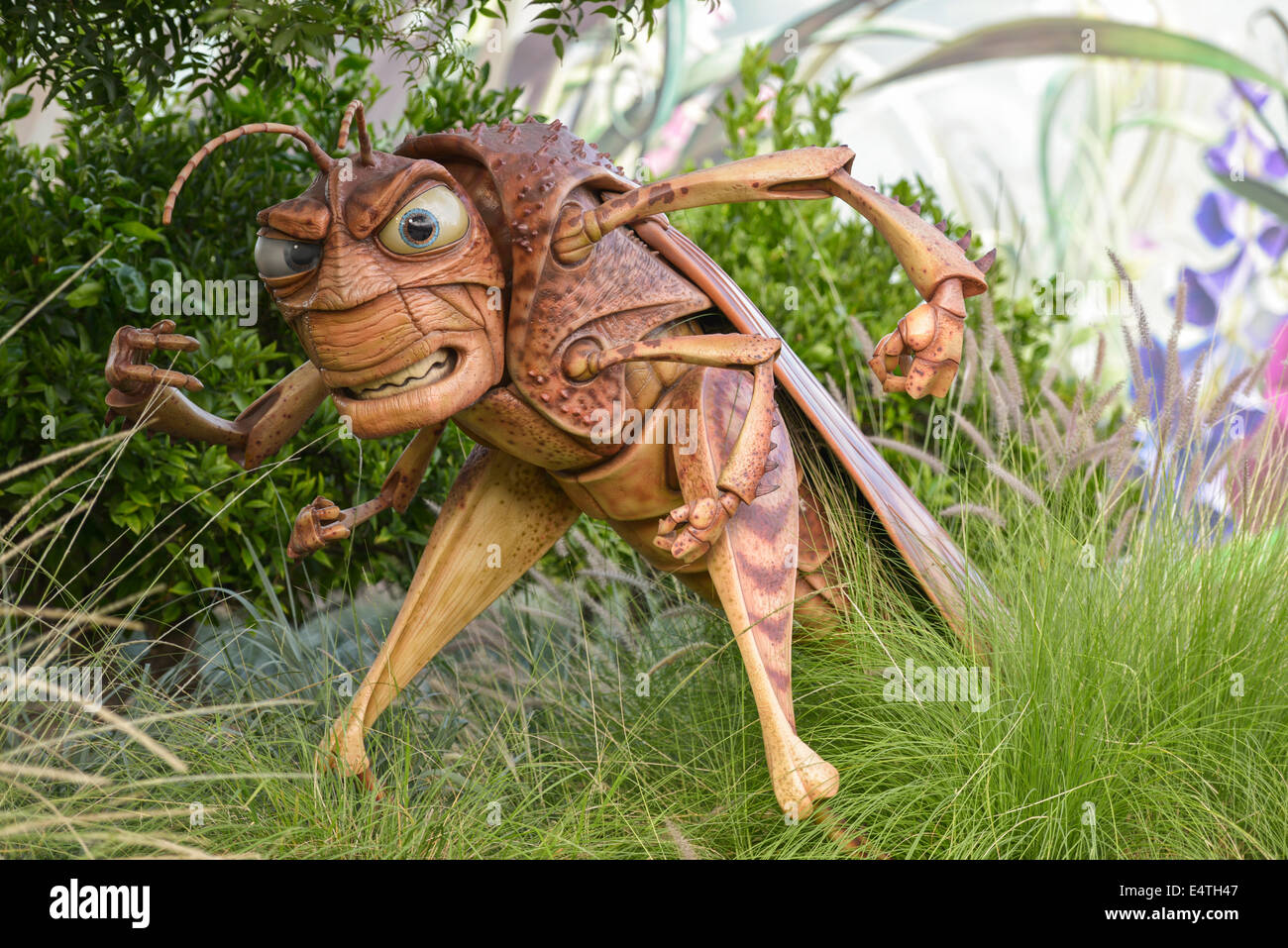 Hopper, Bug's Life personaje, Disneyland, Anaheim, California Foto de stock