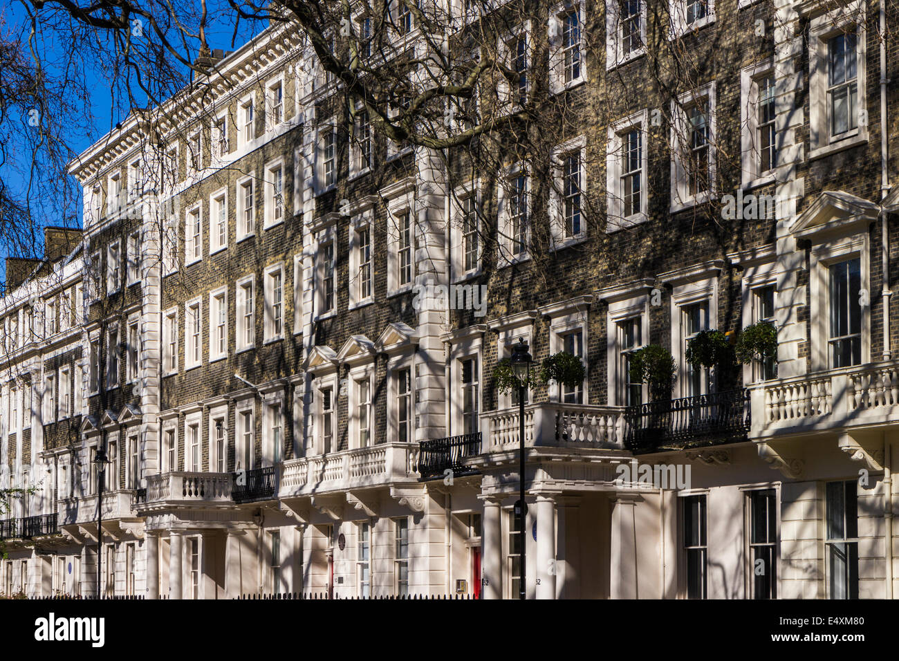 Casas Georgianas en Gordon Square - Londres Foto de stock