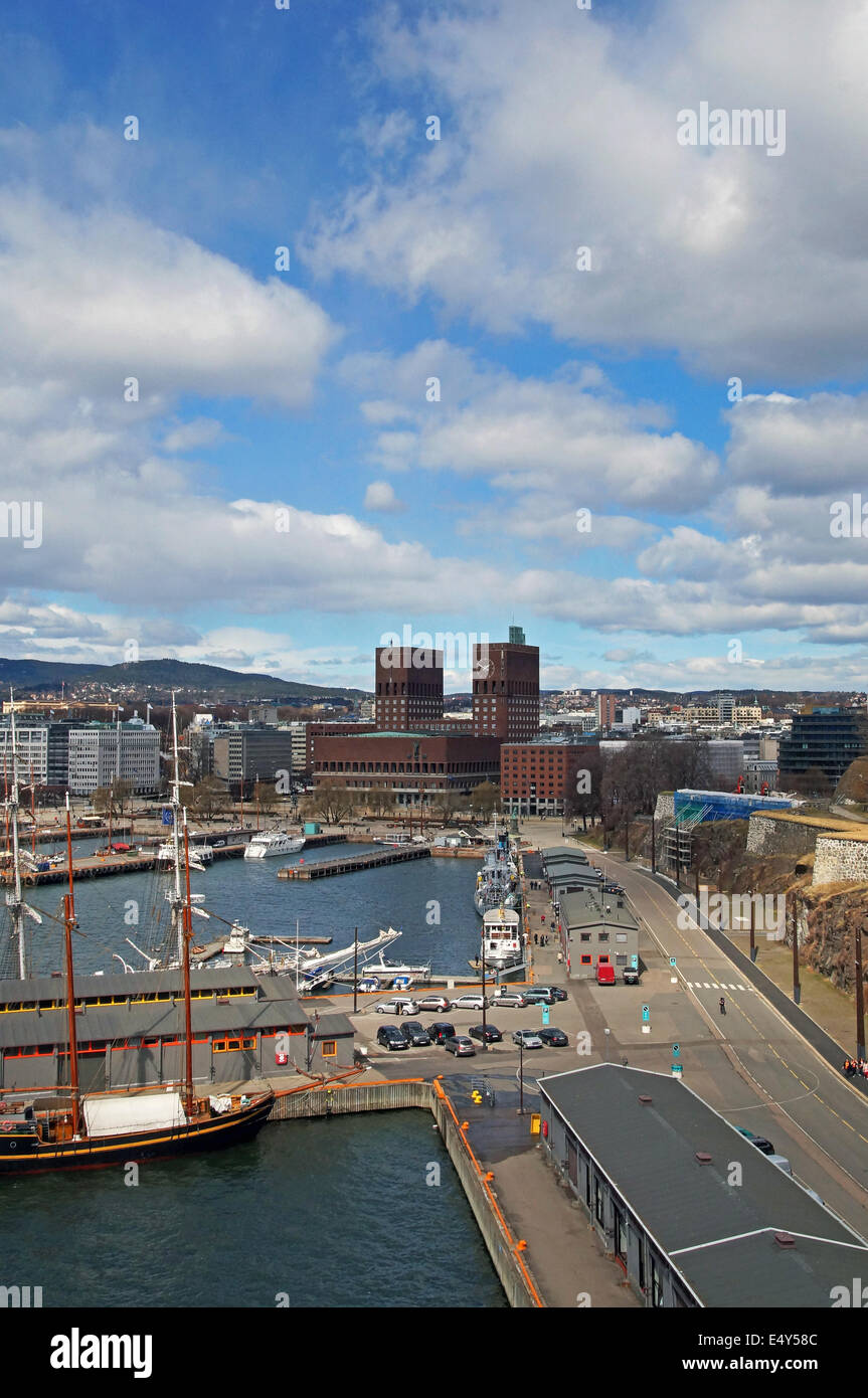 Ayuntamiento Oslo Noruega Foto de stock