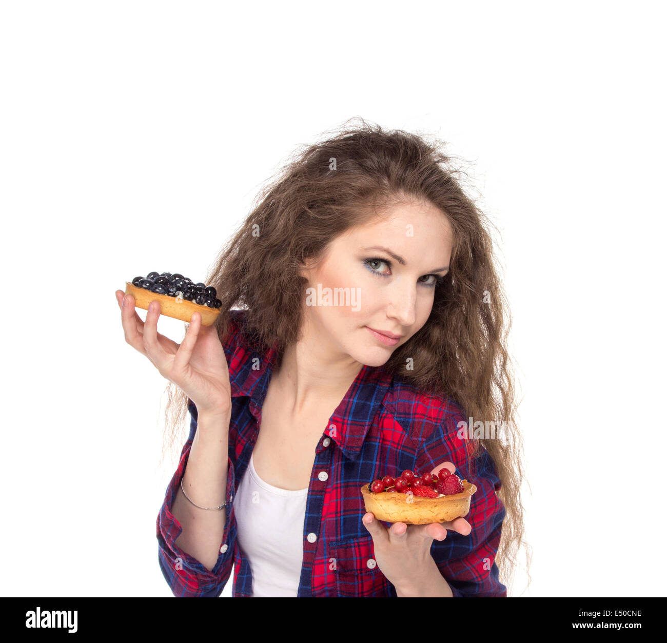 Difícil elección entre dos tortas Foto de stock