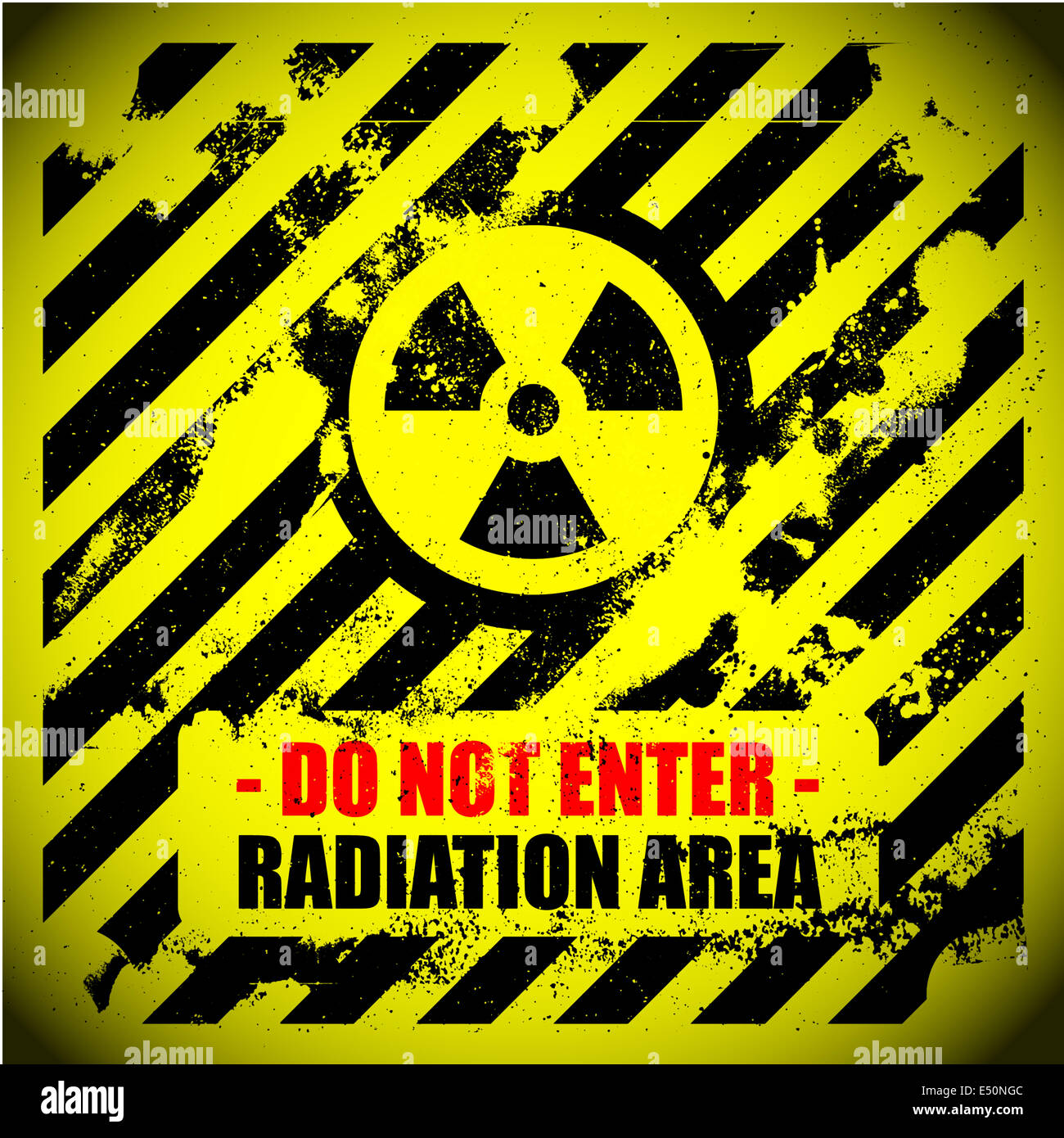 Advertencia contra la radiación Foto de stock