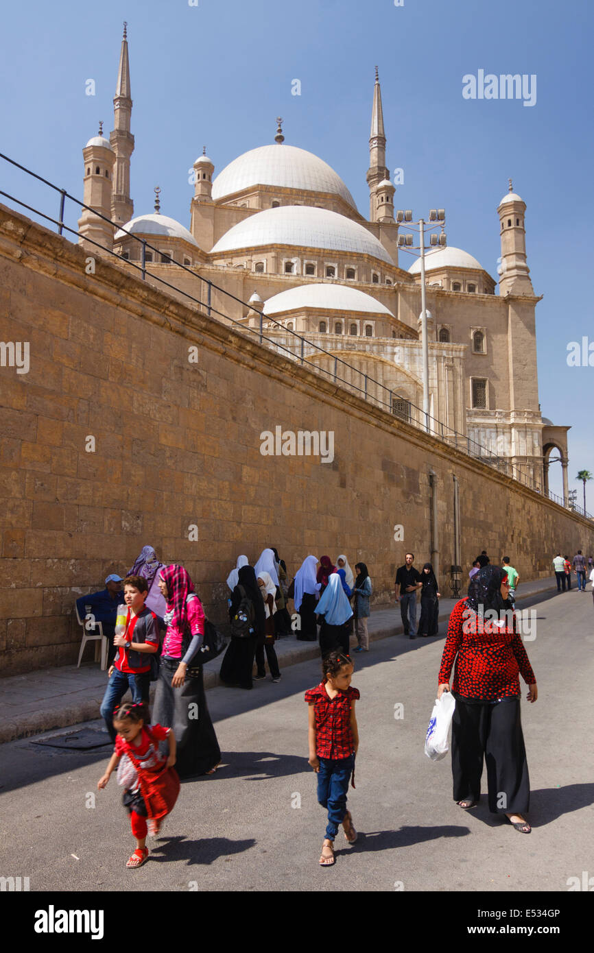 Mezquita de alabastro, la Ciudadela de El Cairo, Egipto Foto de stock