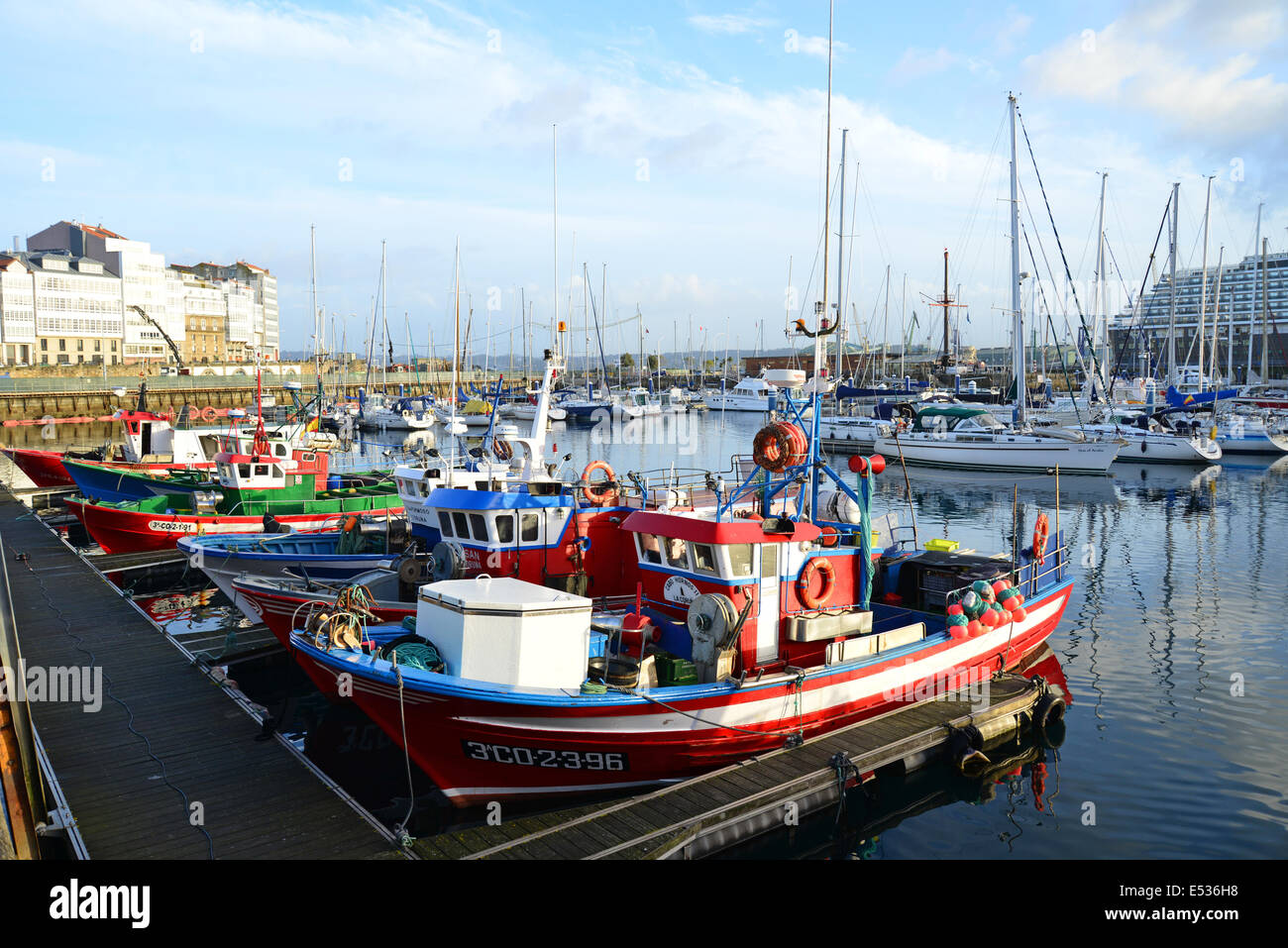 Vistas al puerto, A Coruña, provincia de A Coruña, Galicia, Reino de España Foto de stock