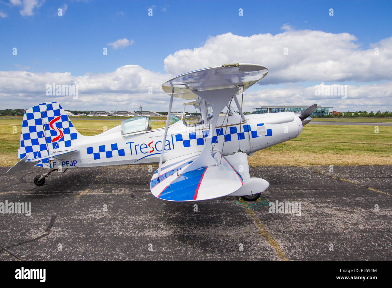 TRESCAL Starduster en Farnborough Air Show Internacional el 15 de julio de 2014 Foto de stock