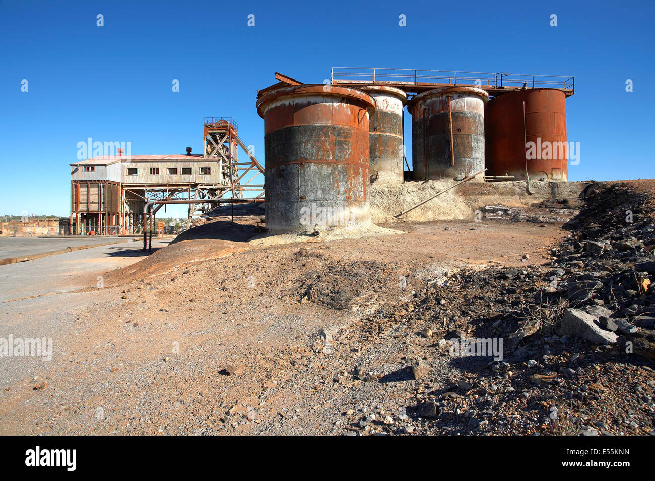 Mina de plata abandonada Broken Hill New South Wales Australia Foto de stock