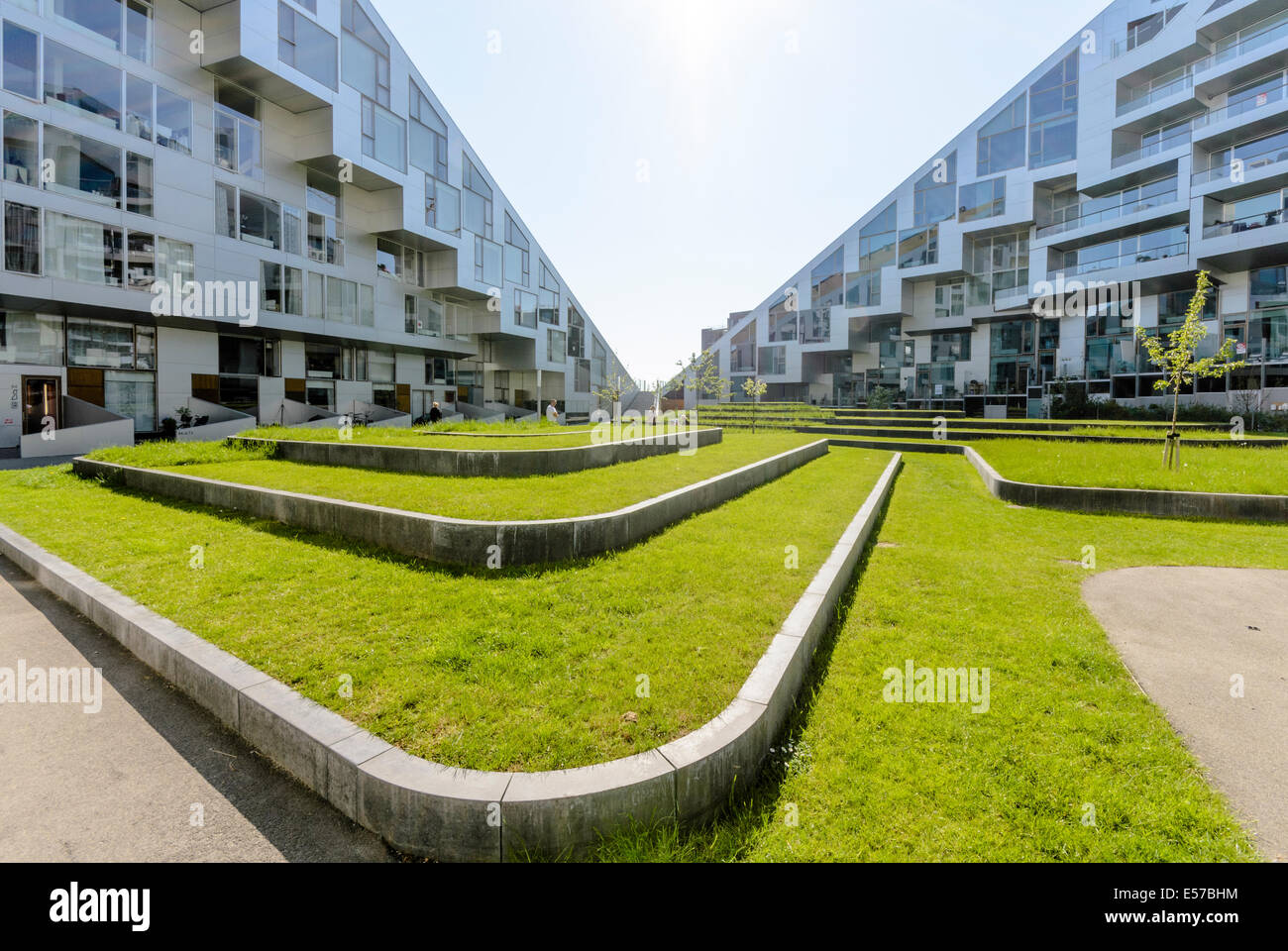 8-Tallet, moderno apartamento casa, Amager, Copenhague, Dinamarca Foto de stock