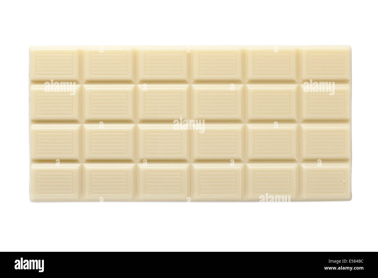 Barra de chocolate blanco, aislado en blanco Foto de stock