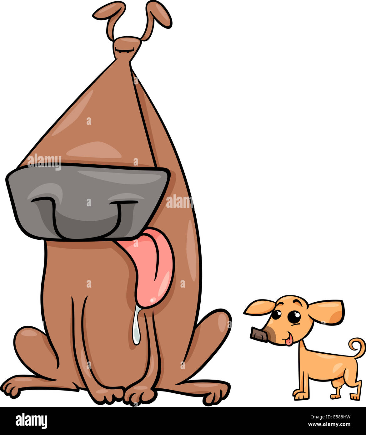 Ilustración de dibujos animados de perro grande y pequeña Chihuahua  Fotografía de stock - Alamy