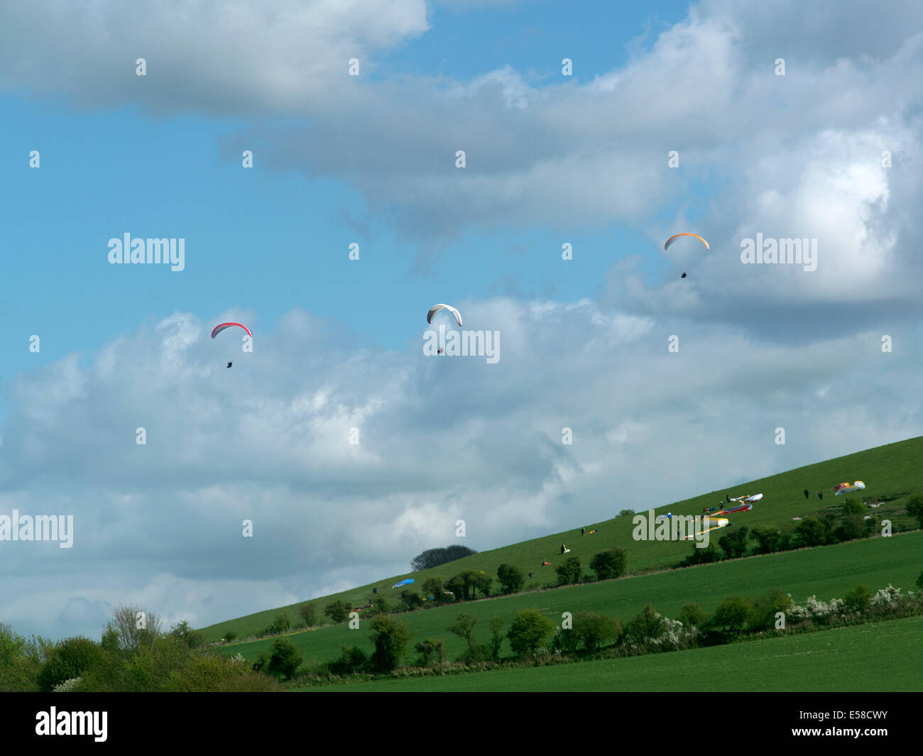 Deportes de viento en Marlborough, Gran Bedwyn, Savernake Forest, Wiltshire, Reino Unido. Foto de stock