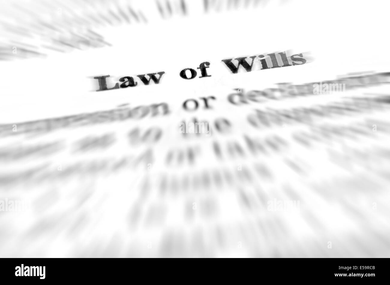 Ley de testamentos definición relacionados con la planificación de sucesión Foto de stock
