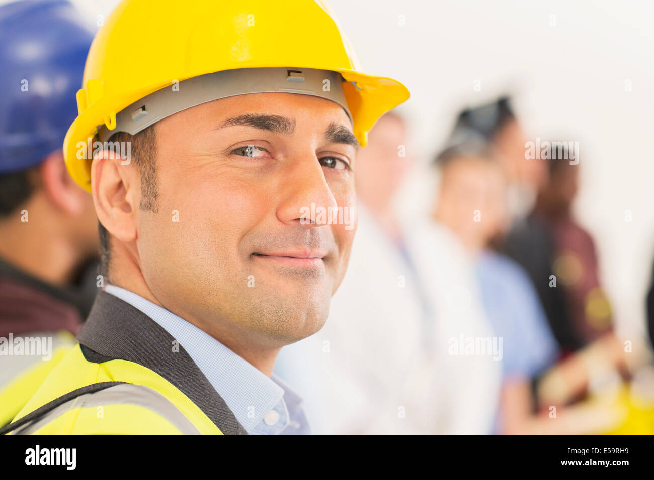 Retrato de seguros, trabajador de la construcción Foto de stock