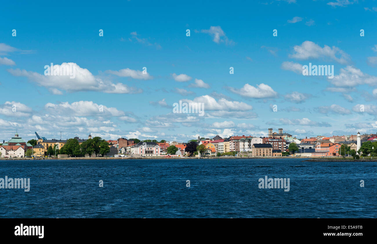El puerto de la ciudad de Karlskrona, Götaland, Blekinge, Suecia Foto de stock