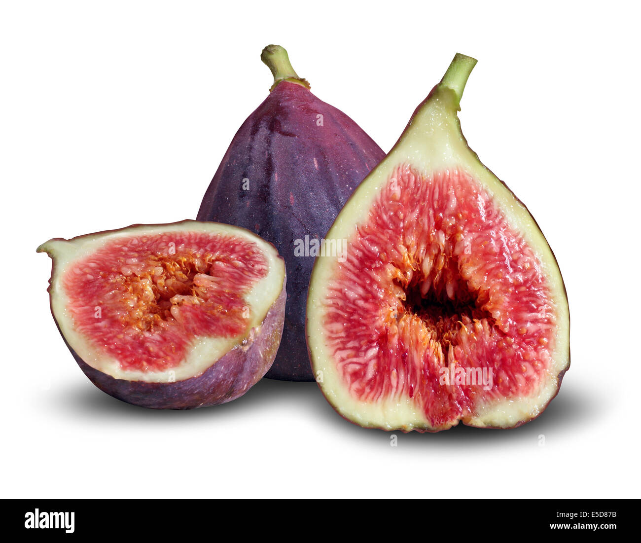 Fig fruto concpt como un grupo de higos frescos en un símbolo de la buena nutrición y alimentación sana. Foto de stock