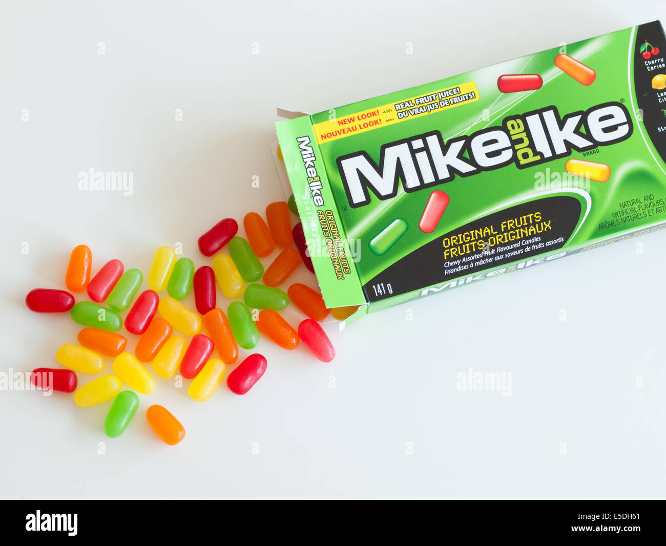 Un cuadro de Mike y caramelos de IKE. Se muestra la variedad de frutas