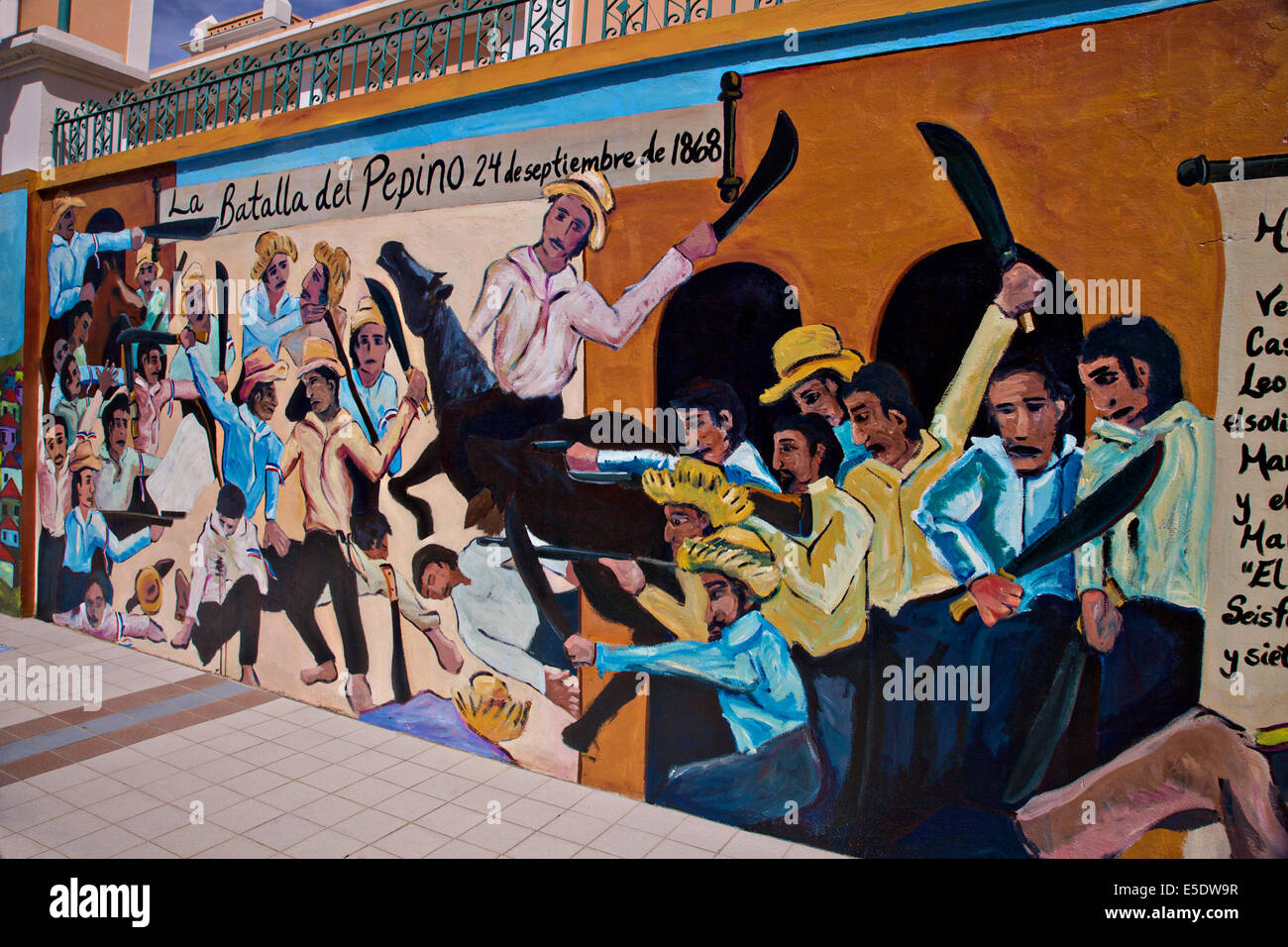 Mural en honor de la Batalla del pepino o la batalla del pepino en San