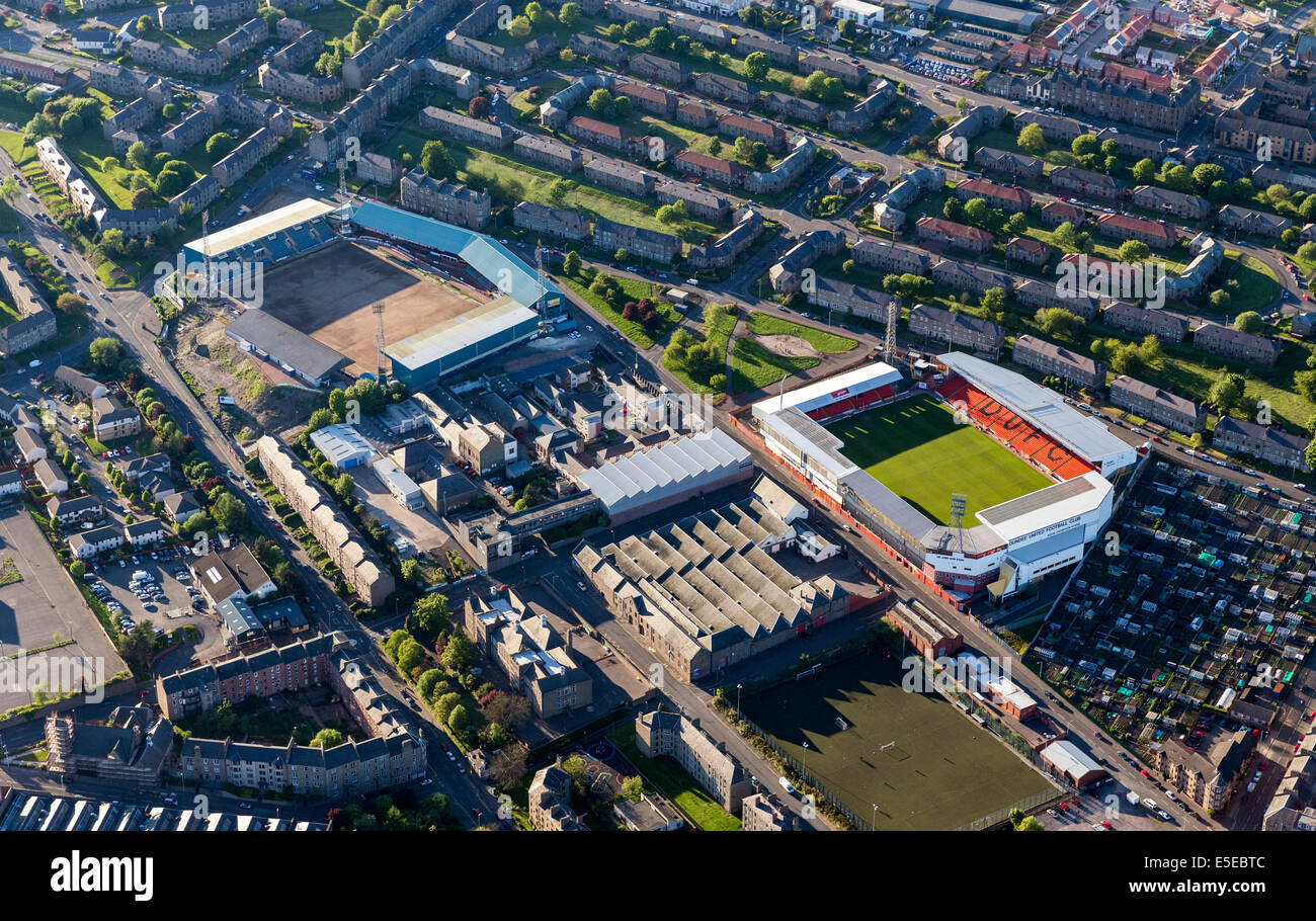 Dundee tiene dos estadios de fútbol, Dens Park (Dundee Football Club) y Tannadice (Dundee United Football Club de Escocia, Reino Unido) Foto de stock