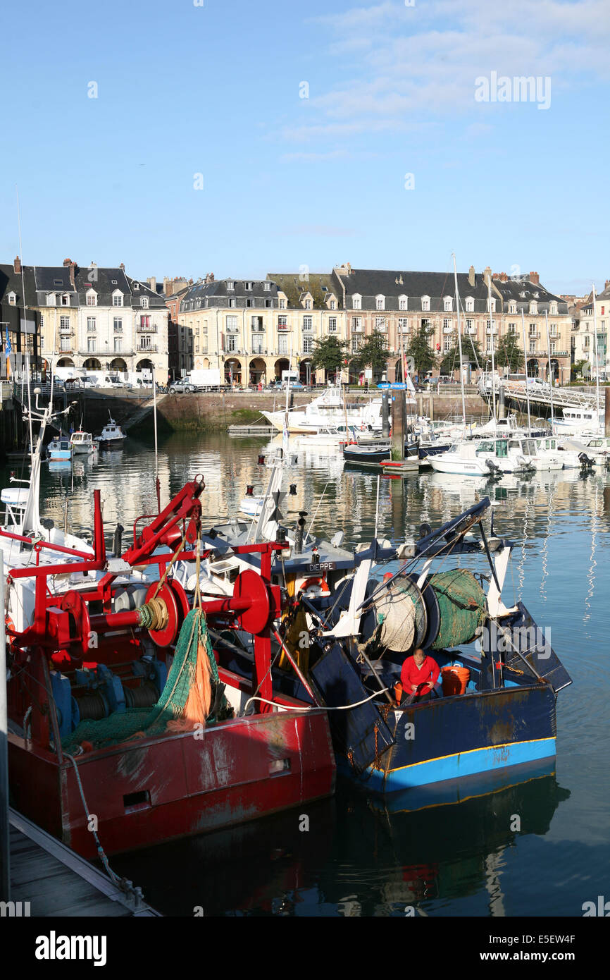 Francia, Haute Normandie, sena marítimo, dieppe, puerto, bateau de