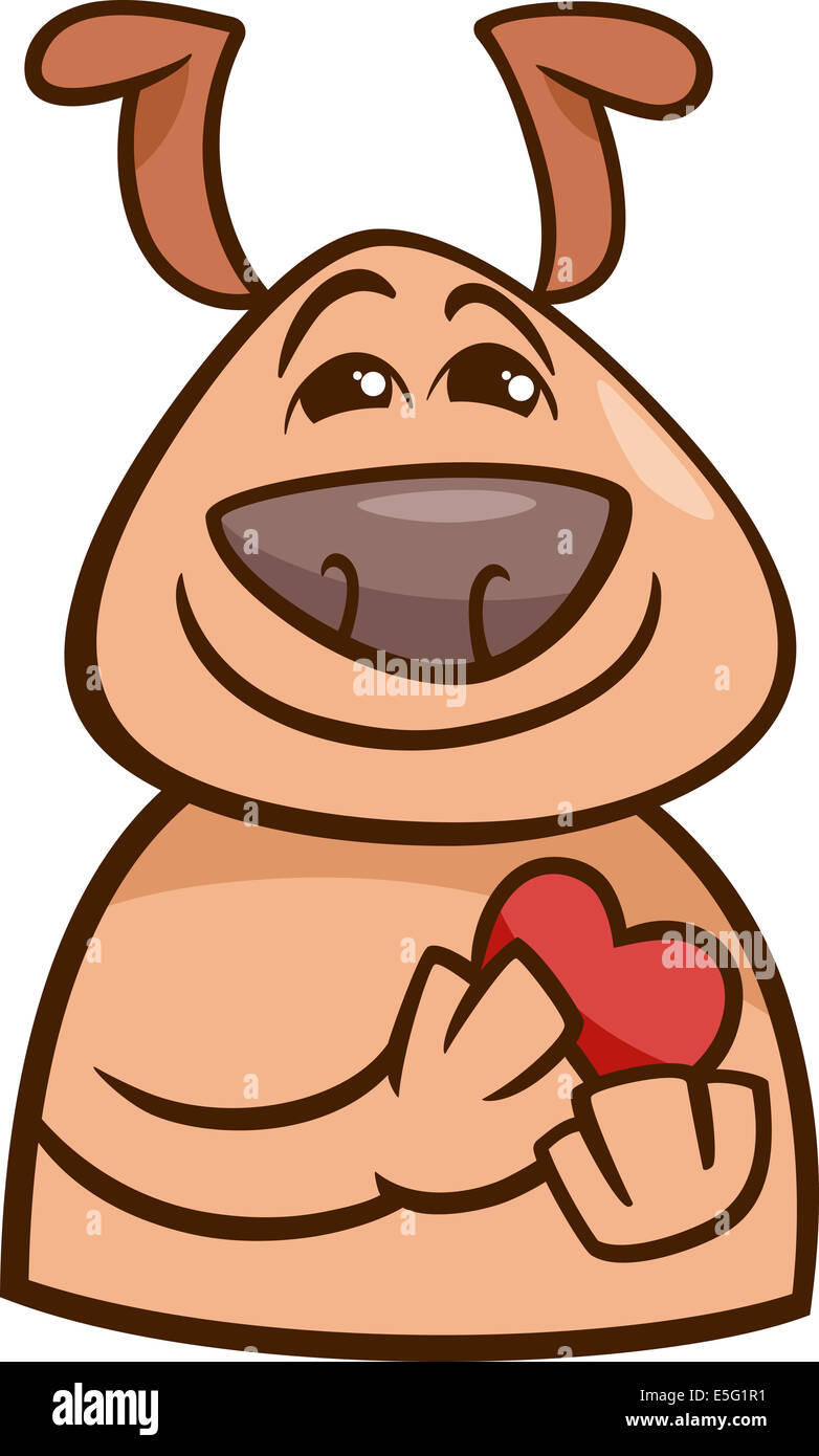 Ilustracion De Dibujos Animados De Perro Gracioso Amor Expresando