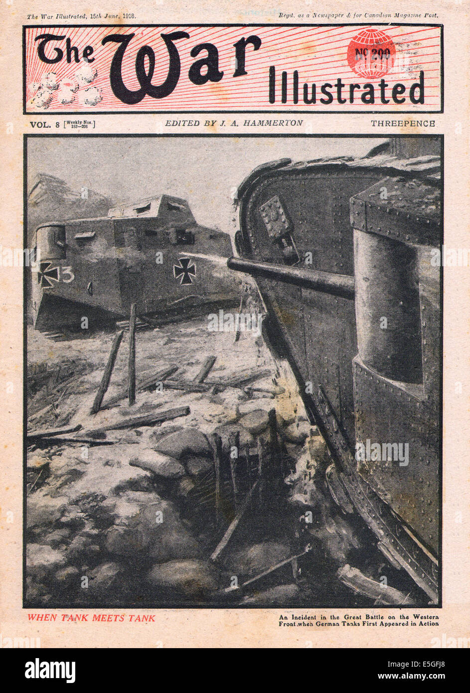 1918 La Guerra ilustrada portada Presentación Primera Guerra Mundial  tanques en acción Fotografía de stock - Alamy