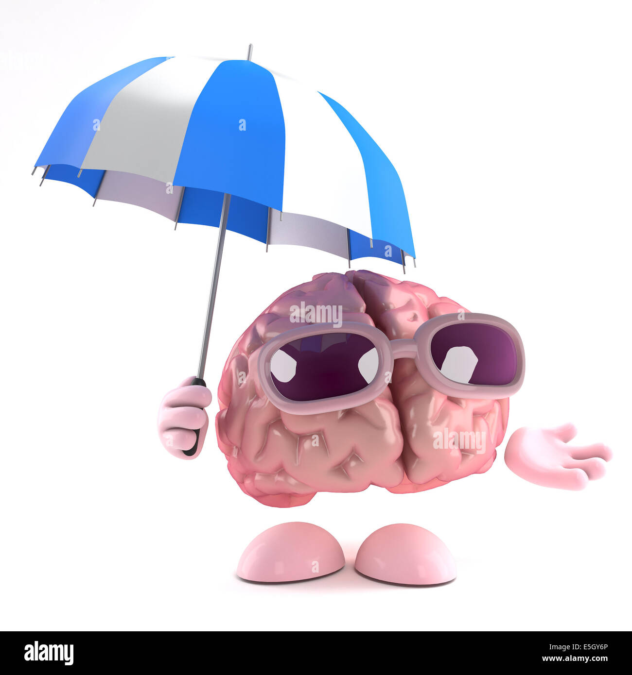 3D Render de un cerebro con un paraguas para mantenerse seco Fotografía de  stock - Alamy