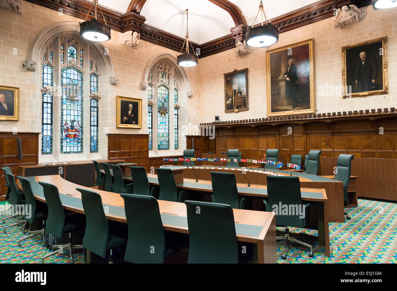 La tercera sala de la Corte Suprema del Reino Unido, Londres, Reino Unido. Foto de stock