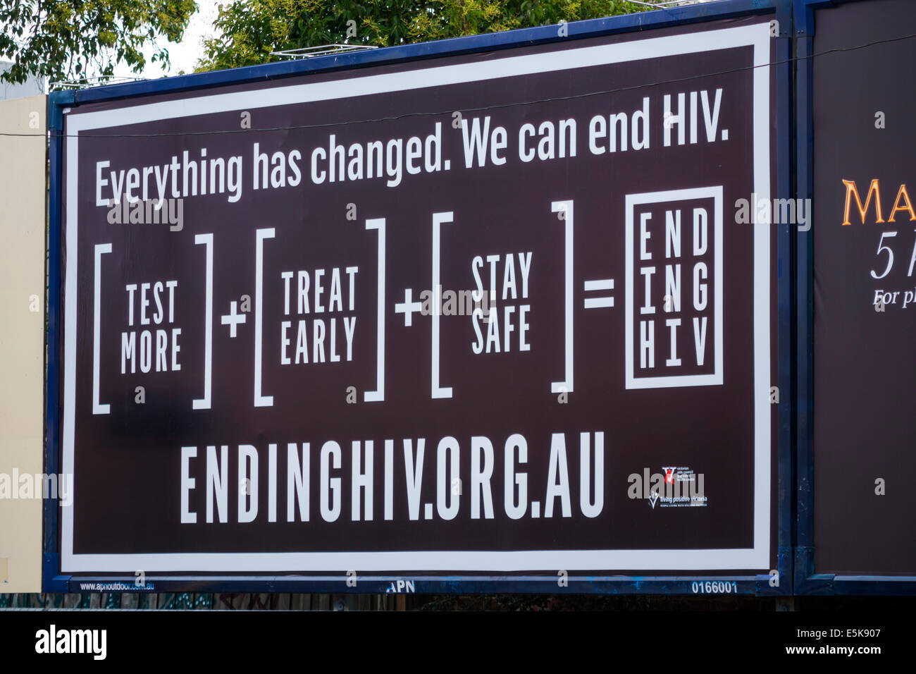 Melbourne Australia,cartelera,VIH,SIDA,educación,pruebas,promoción de la conciencia,AU140322080 Foto de stock