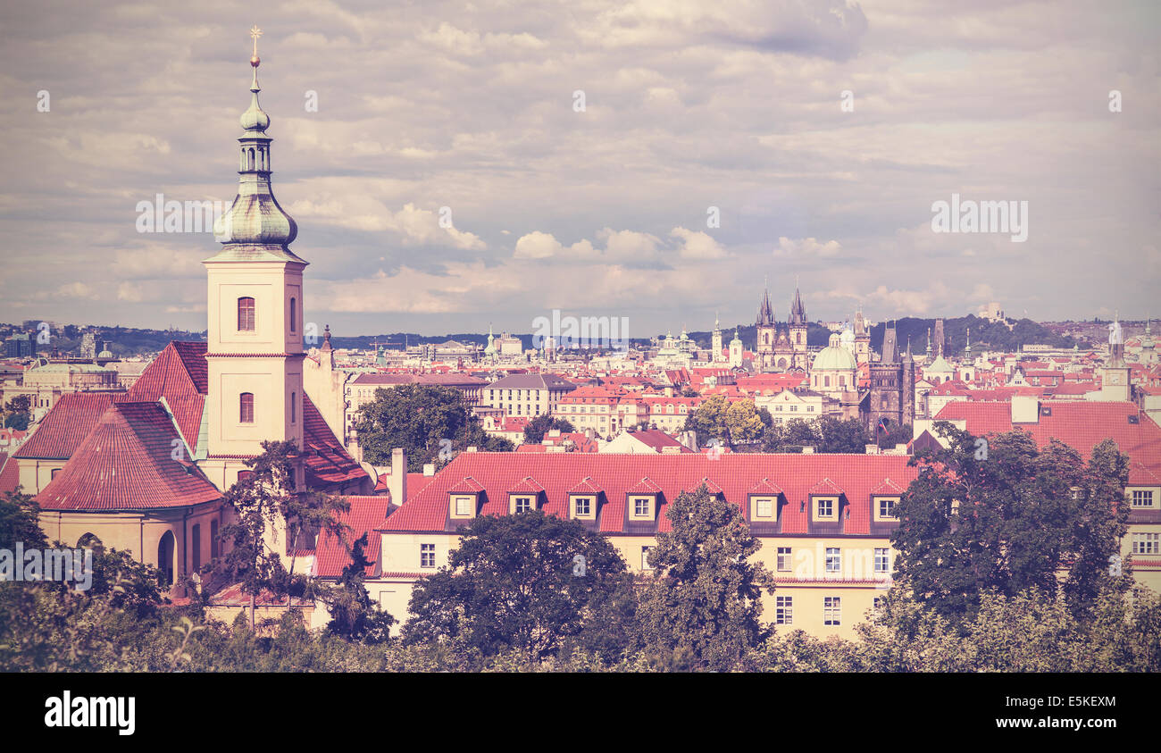 Imagen vintage de Praga, República Checa. Foto de stock