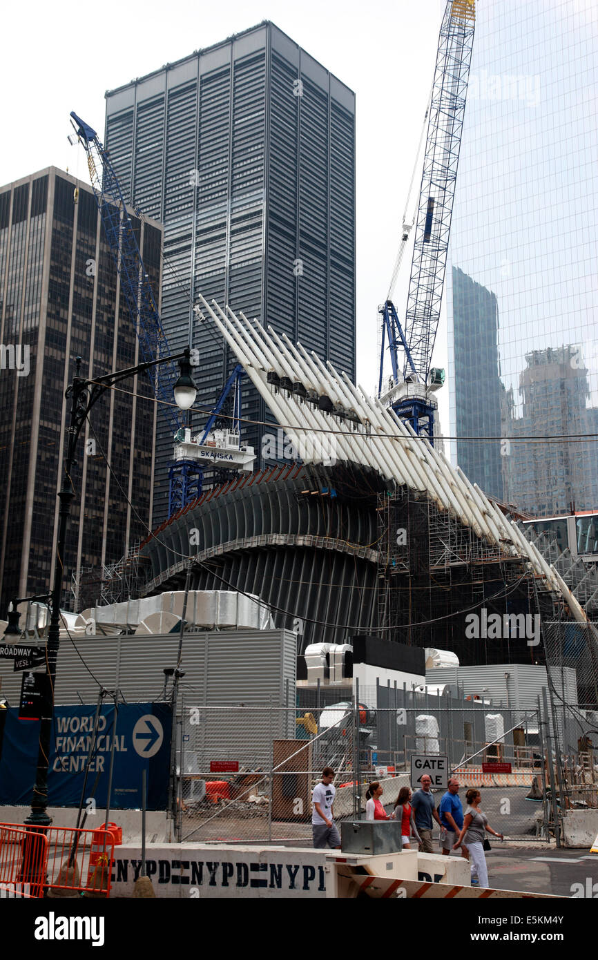 World Financial Center sitio en construcción en Ground Zero. Foto de stock