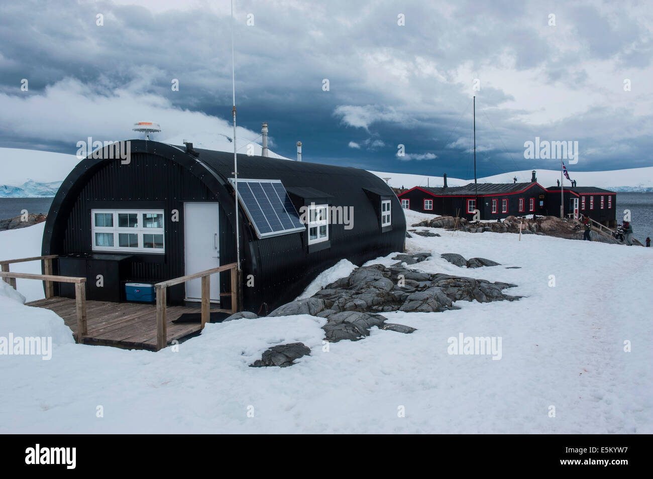 Puerto Lockroy Research Station, hoy museo, Wiencke, Archipiélago Palmer, en la Antártida Foto de stock