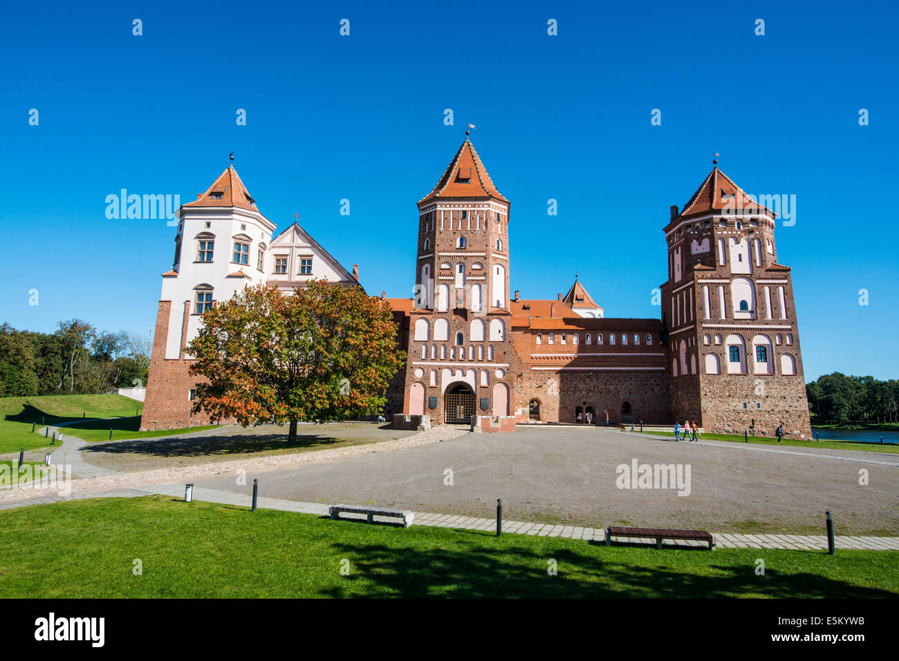 Complejo del castillo de Mir, Sitio del Patrimonio Mundial de la UNESCO, Mir, Bielorrusia Foto de stock