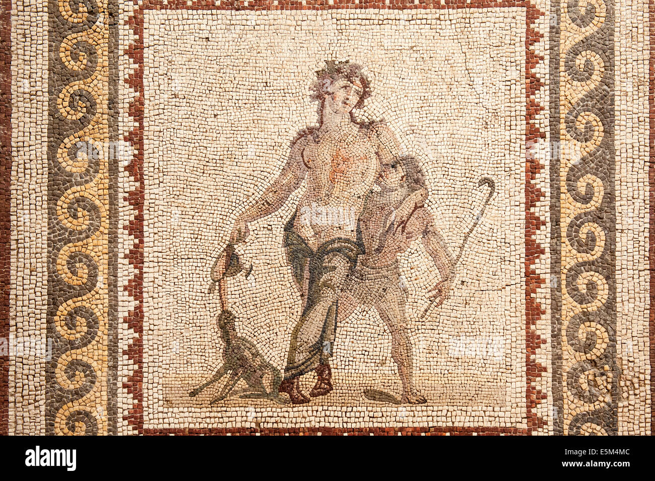 Dionysus borrachos mosaic, 2% A.C., Museo de Arqueología de Hatay, Antioquía, provincia de Hatay, en el suroeste de Turquía Foto de stock