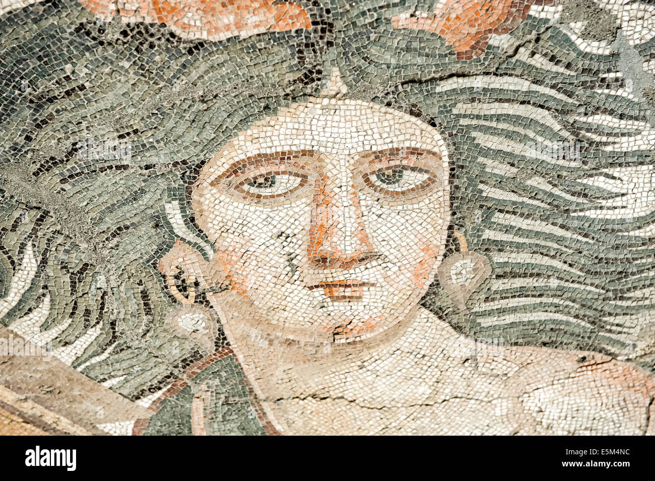 Thalassa mosaic, Yakto, 5% A.C., Museo de Arqueología de Hatay, Antioquía, provincia de Hatay, en el suroeste de Turquía Foto de stock