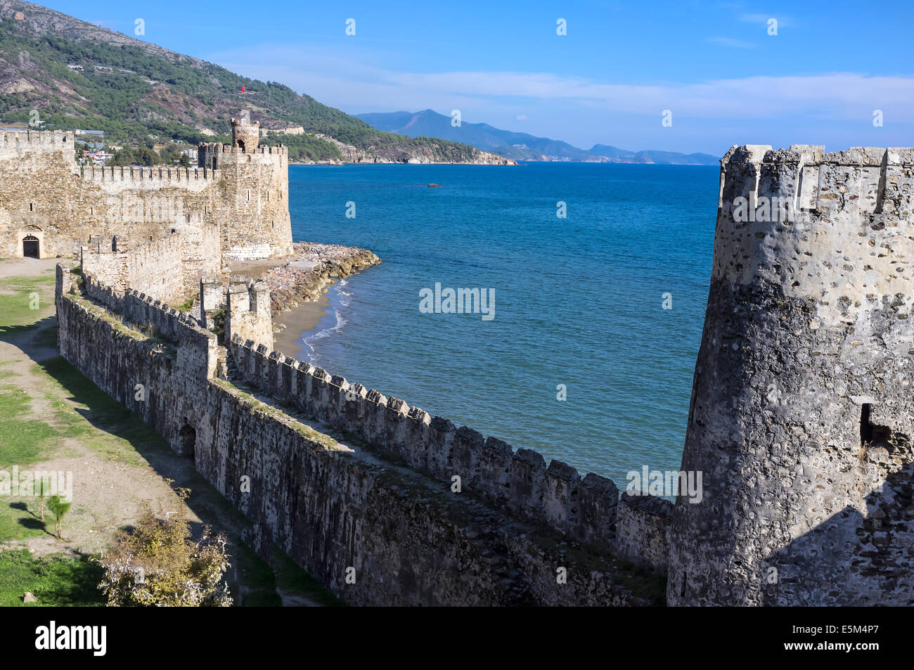 Mamure castillo, Anamur, Anatolia, en el suroeste de Turquía Foto de stock