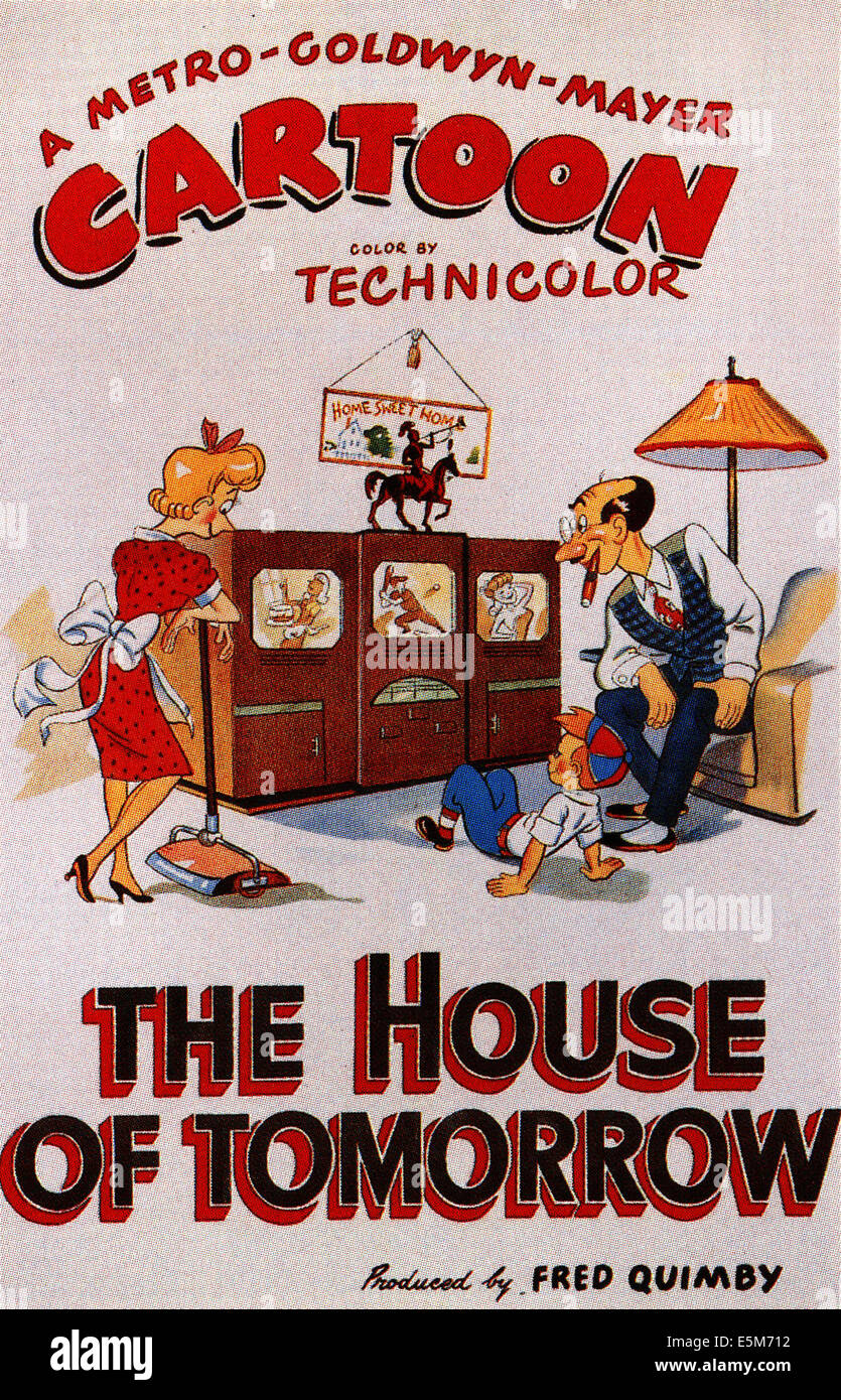 La casa del mañana, poster art para el corto de animación Tex Avery, 1949 Foto de stock