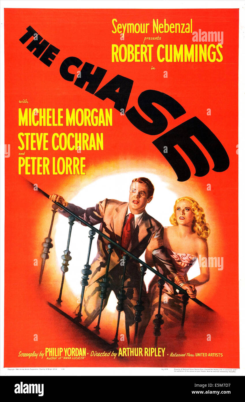 El Chase, nosotros póster, Robert Cummings, Michele Morgan, 1946 Foto de stock