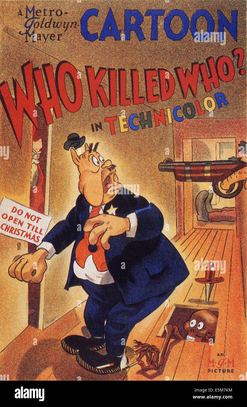 Quién mató a quién?, poster art para el corto de animación Tex Avery, 1943 Foto de stock