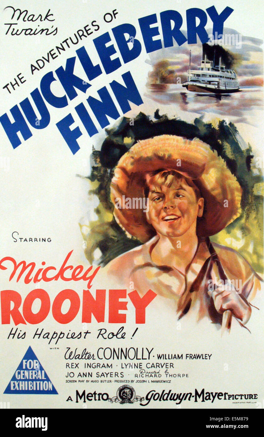 Las Aventuras de Huckleberry Finn, Mickey Rooney, 1939 Fotografía de stock  - Alamy