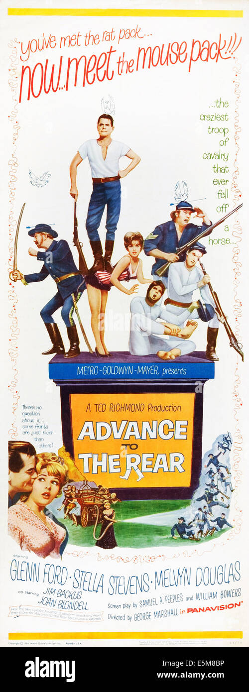 Previamente a la parte trasera, en el centro de la parte superior y la parte inferior l-r: Glenn Ford, Stella Stevens en poster art, 1964 Foto de stock