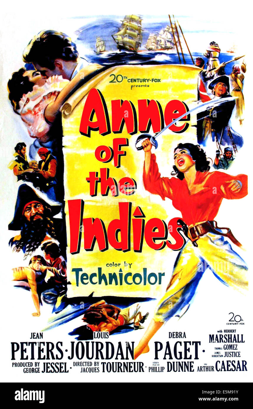 ANNE DE LAS INDIAS, Jean Peters, 1951. TM y Copyright © 20th Century Fox Film Corp. Todos los derechos reservados, cortesía: Everett Foto de stock