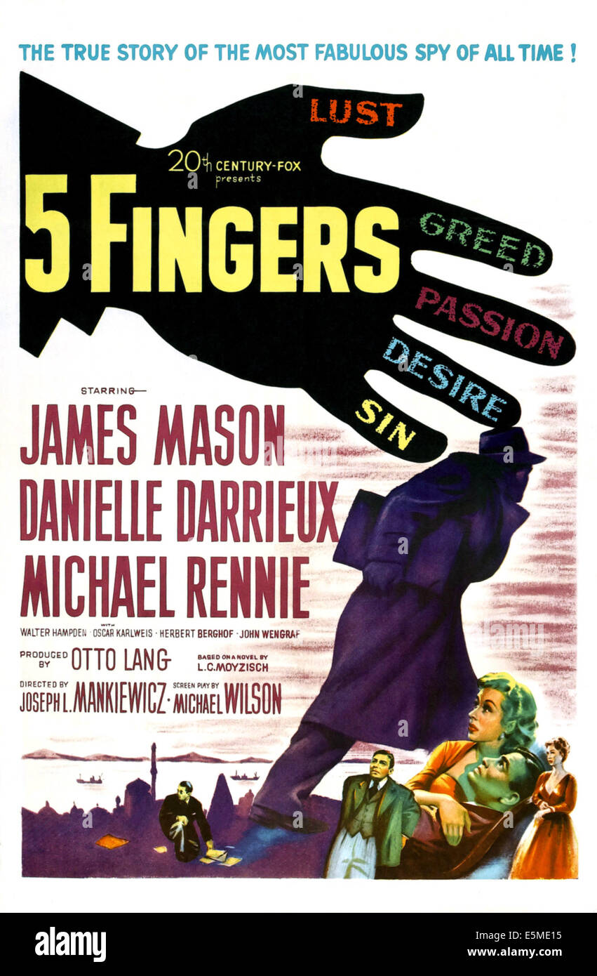 Cinco dedos, 1952. TM y Copyright © 20th Century Fox Film Corp. Todos los derechos reservados, cortesía: Colección Everett Foto de stock