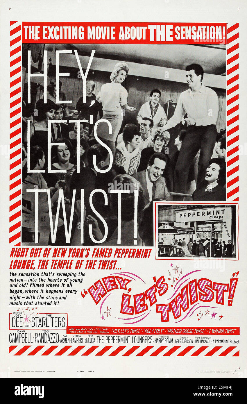 HEY, LET'S TWIST!, póster de arte, 1961. Foto de stock