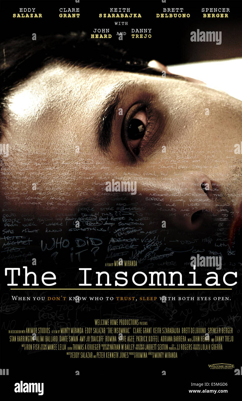 El Insomniac, póster Internacional arte, Eddy Salazar, 2013. Foto de stock