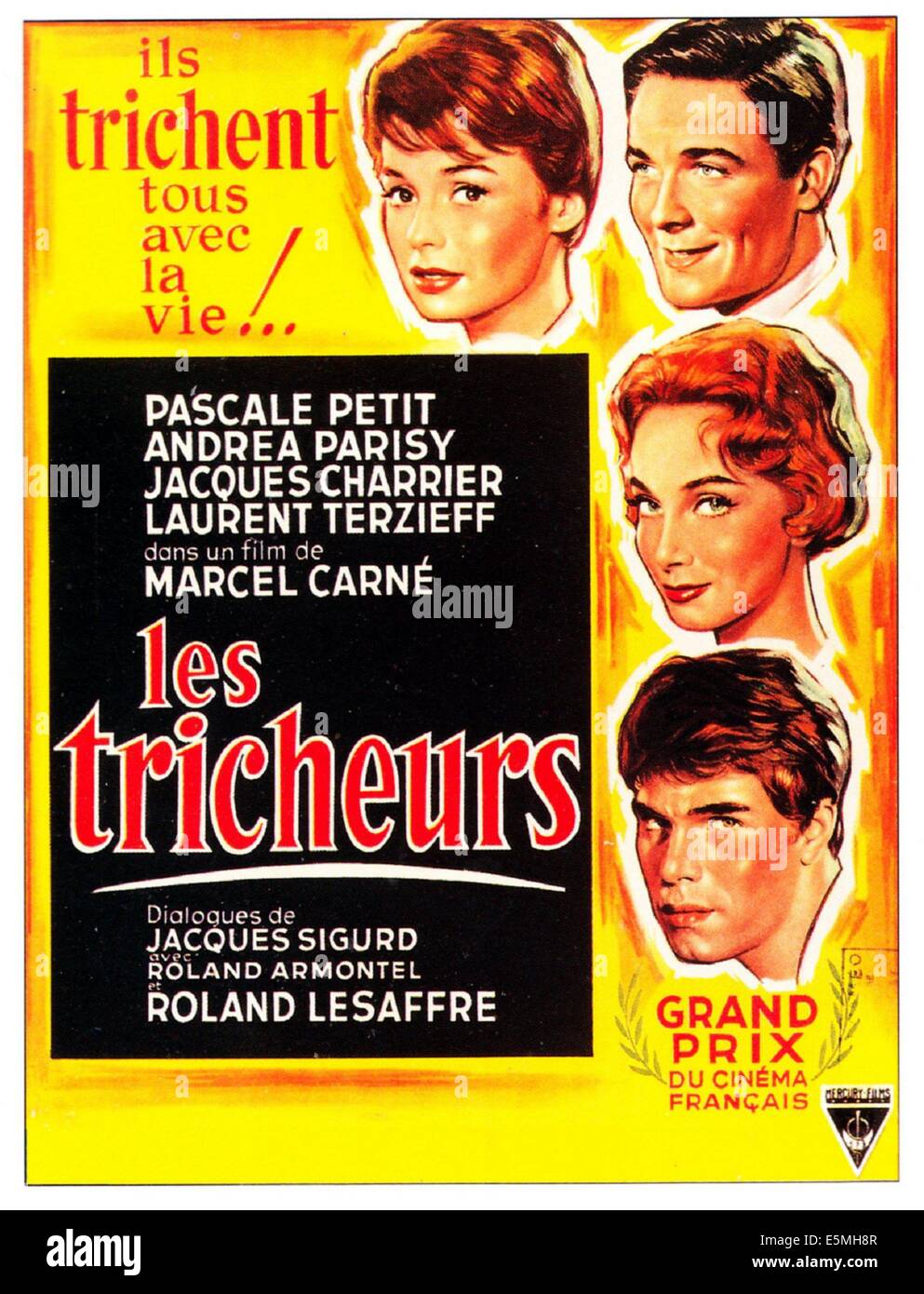 LES TRICHEURS( aka pecadores)póster juvenil francés arte, 1958. Foto de stock