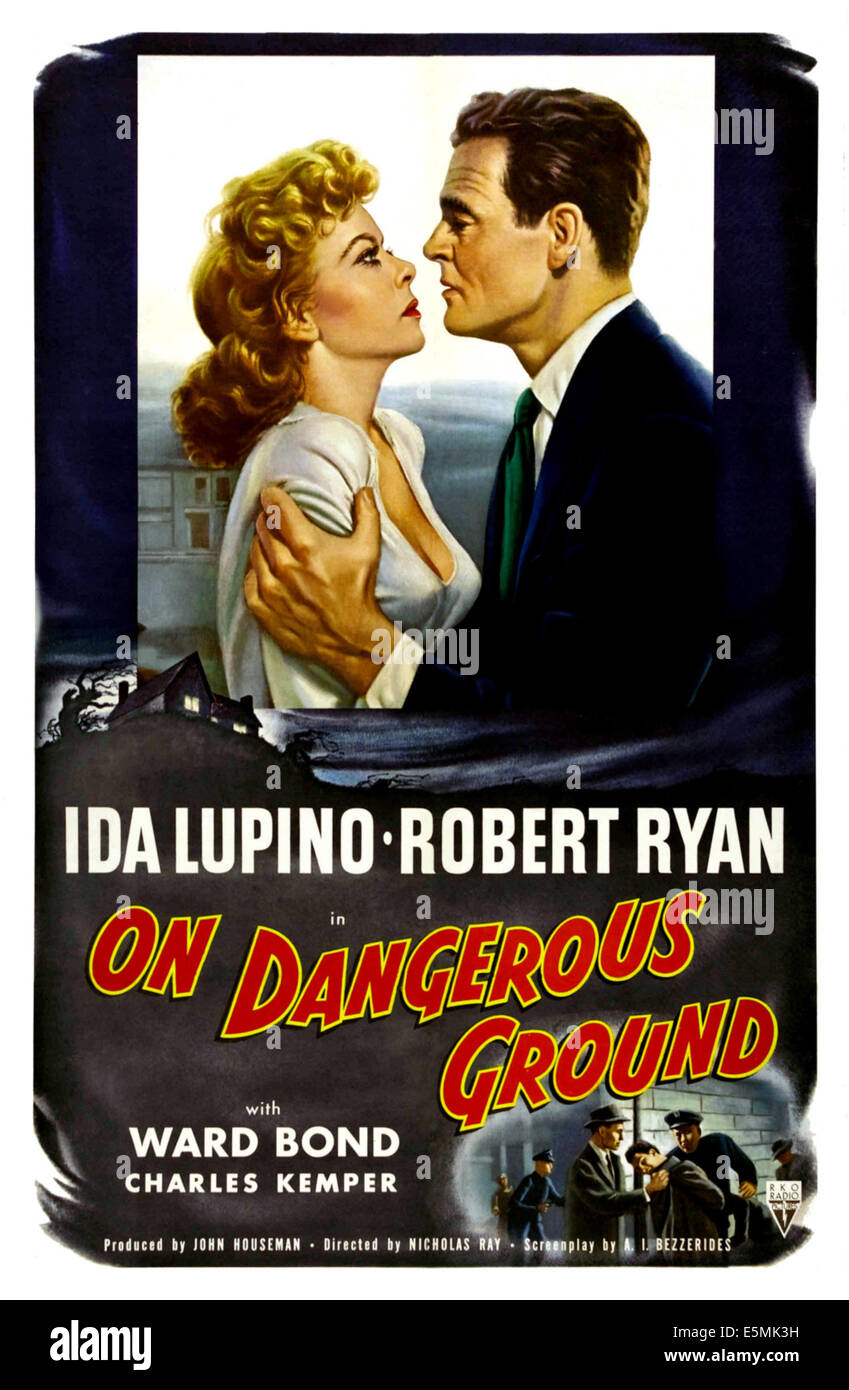 En un terreno peligroso, Ida Lupino, Robert Ryan, 1952. Foto de stock