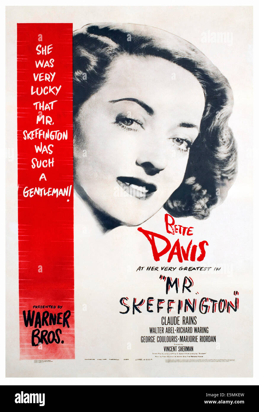 El Sr. SKEFFINGTON, Bette Davis, 1944. Foto de stock